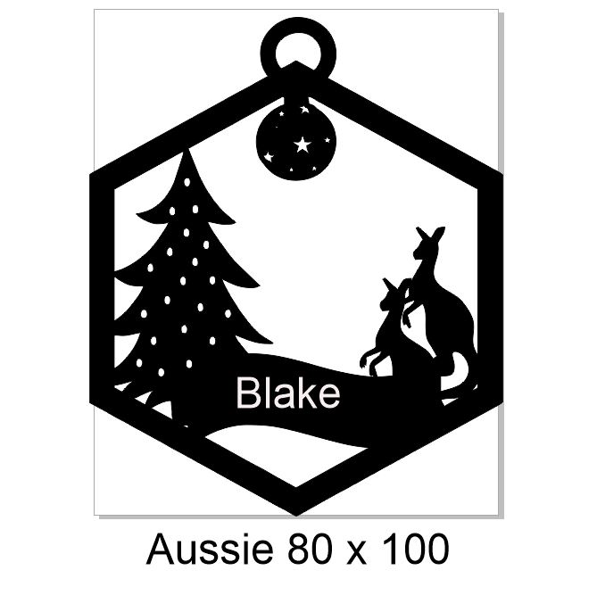 2018 Custom name Aussie 100 x 80 mm Christmas decoration